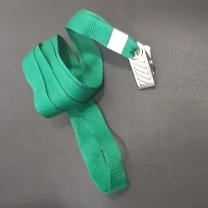 Cordo Liso com clips modelo jacar para crach - VERDE BANDEIRA